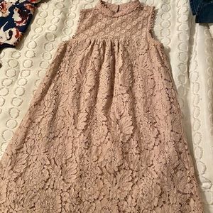 Blush high neck eyelet mini dress
